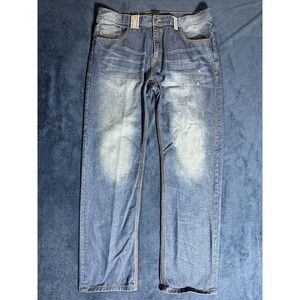 Coogi Pants Mens 36x34 Blue Denim Jeans Embroidered Logo Streetwear Hip Hop